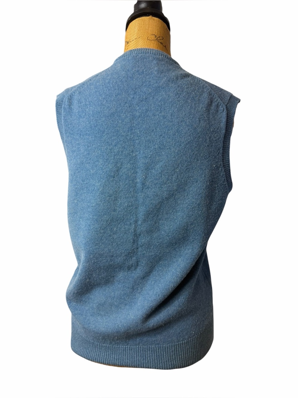 100% Lambswool Vtg Brooks Brothers Sweater Vest Blue Made England Size 38 unisex - Picture 5 of 8